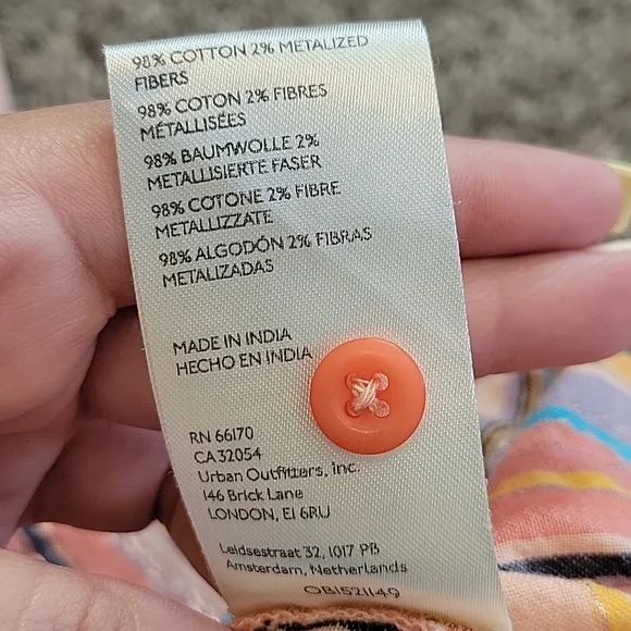 Pilcro Anthro Button Up Multi Striped Boyfriend Oversized Small Medium Festival - Picture 14 of 14